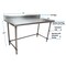 Bk Resources Stainless Steel Work Table With Open Base, 5" Rear Riser 72"Wx24"D VTTR5OB-7224 - alternate 2